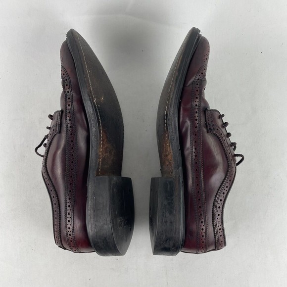 Dexter Vintage Mens Size 8 D Wingtip Longwing Burgundy Leather Oxford Shoes main image 8